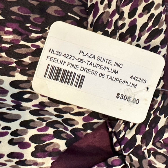 NWT! Nanette Lepore Purple Animal Print Cap Sleeve Silk Sheath Dress - Picture 5 of 11